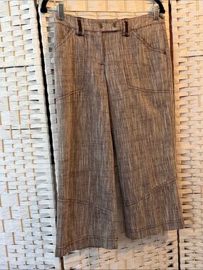 Mexx Women's Cropped Linen-Blend Ankle Pants in Taupe